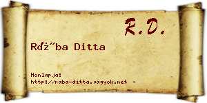 Rába Ditta névjegykártya